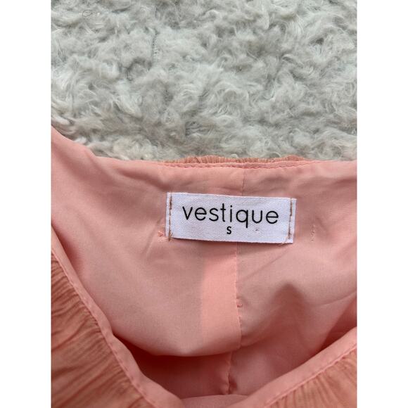 Vestique Peach Short Sleeve Cropped Bubble Top Size Small - Picture 9 of 10